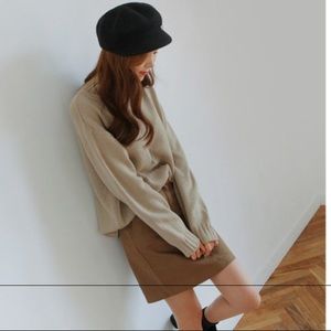 Mock-Neck Sweater Beige